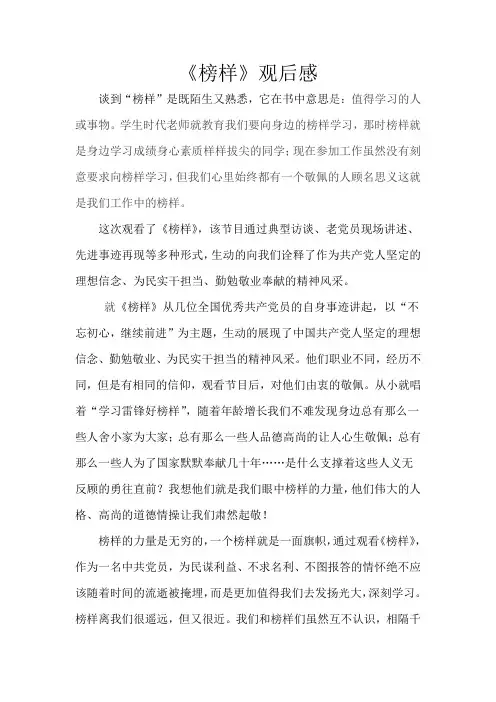 榜样观后感