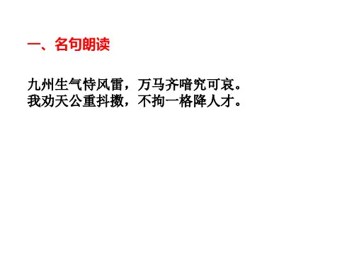 初中语文人教版(部编)七年级下册己亥杂诗(其五) (4)