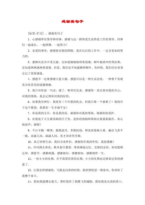 感谢美句子