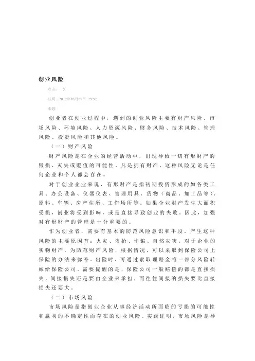创业风险