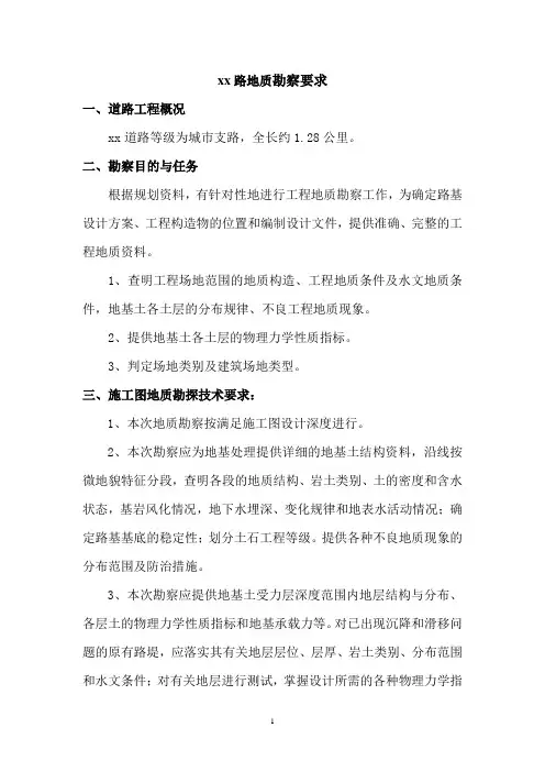 地质勘察要求