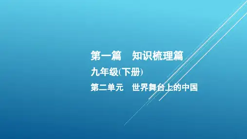 中考政治总复习2020九年级(下册) 第二单元 世界舞台上的中国