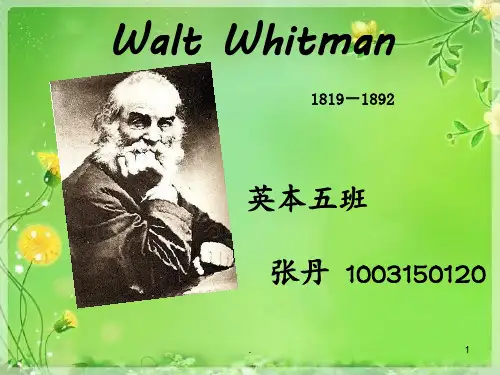 Whitman-惠特曼-作品-介绍-英文版PPT课件