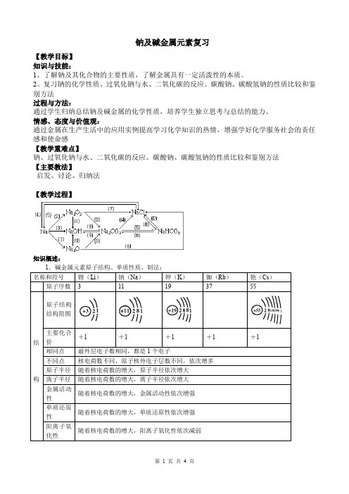 钠及碱金属元素