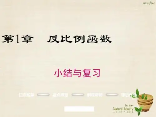 九年级数学上册第1章反比例函数小结与复习课件湘教版