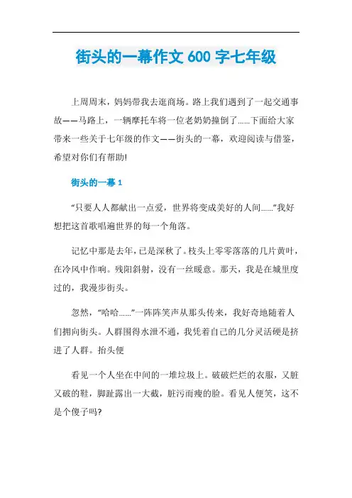 街头的一幕作文600字七年级