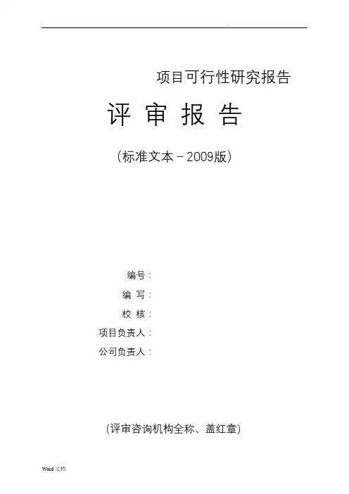 可行性研究报告评审报告