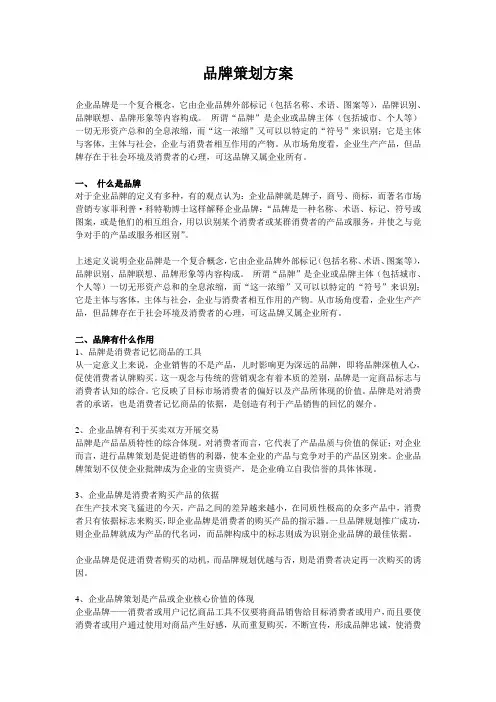 品牌策划方案