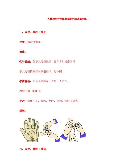 人体常用穴位按摩保健方法(动画图解)