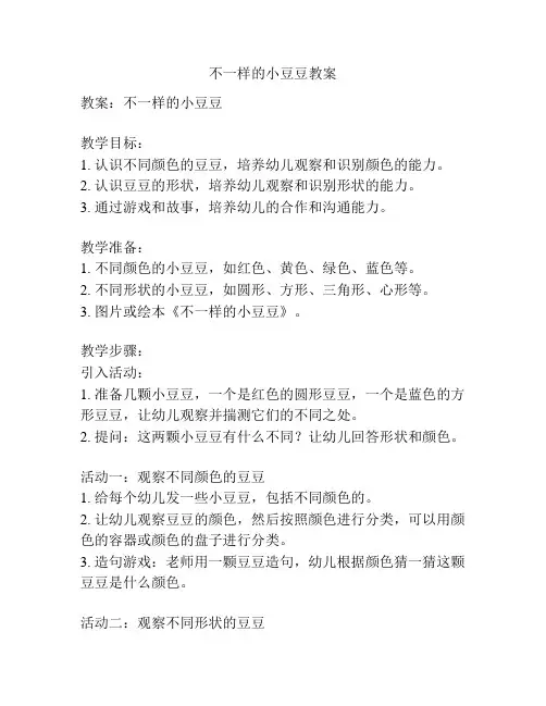 不一样的小豆豆教案