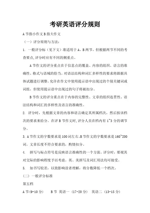 考研英语作文评分细则