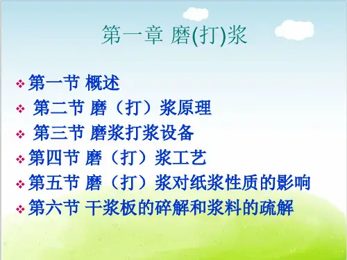 造纸工艺-打浆工艺培训课件PPT(共 35张)