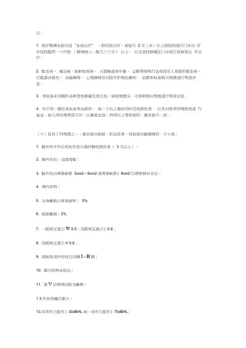 军人评残标准