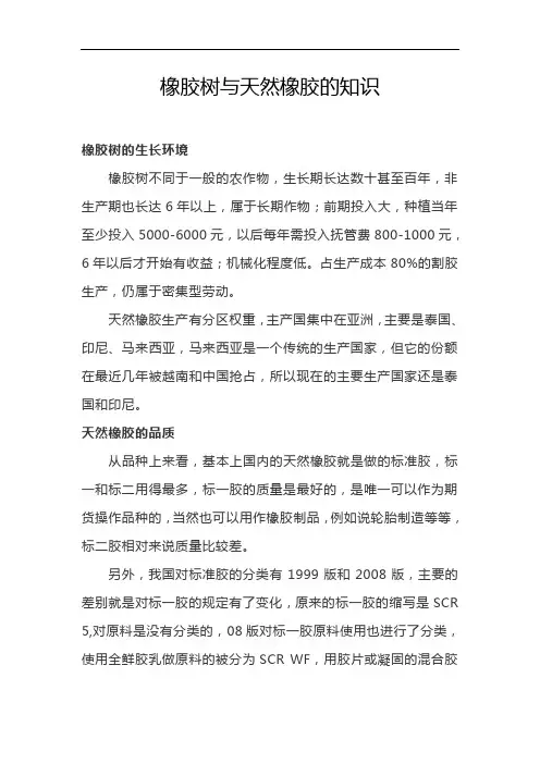 橡胶树与天然橡胶的知识