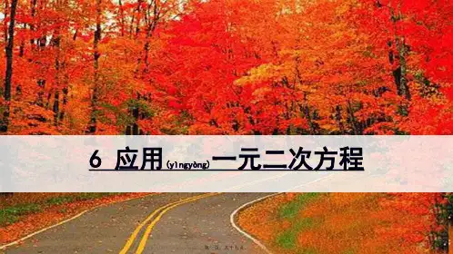九年级数学上册第二章一元二次方程6应用一元二次方程