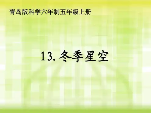 五年级科学冬季星空课件