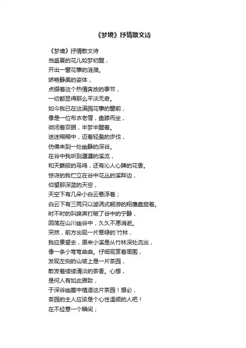 《梦境》抒情散文诗