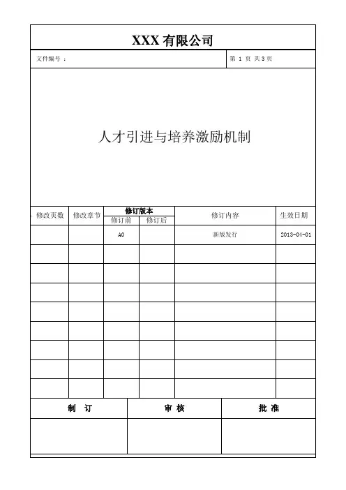 人才引进与培养激励机制