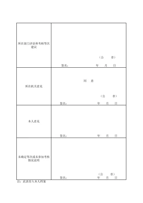 新录用公务员试用期满考核表