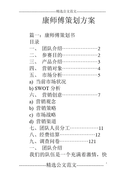 康师傅策划方案