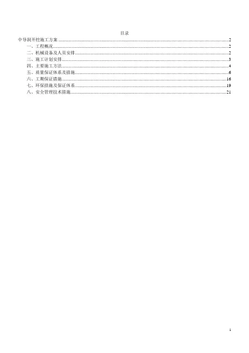 中导洞开挖施工方案1