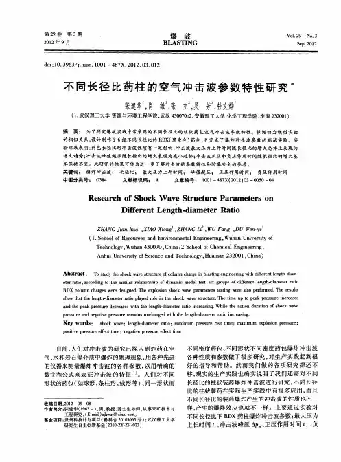不同长径比药柱的空气冲击波参数特性研究
