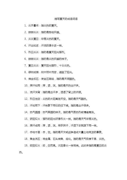 描写夏天的成语词语