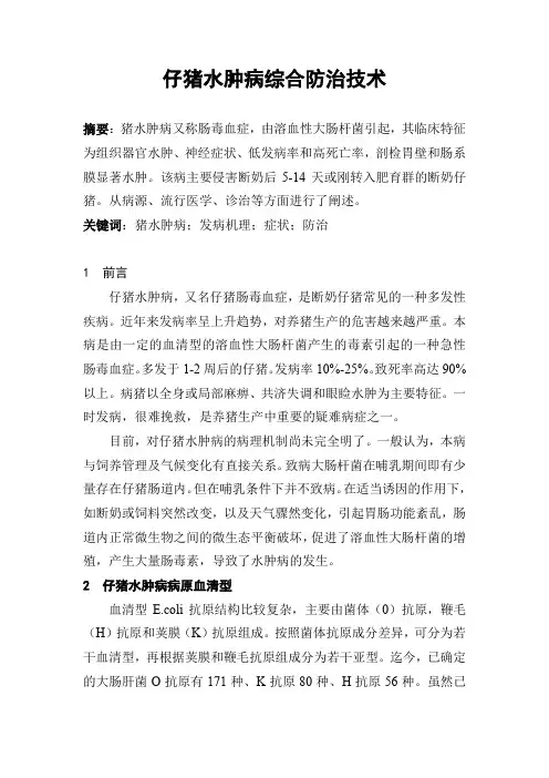 仔猪水肿的诊治技术