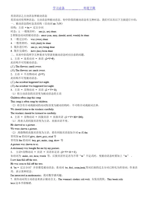 英语语法之主动语态和被动语态