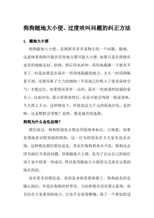 5大常见狗狗行文问题及纠正教学