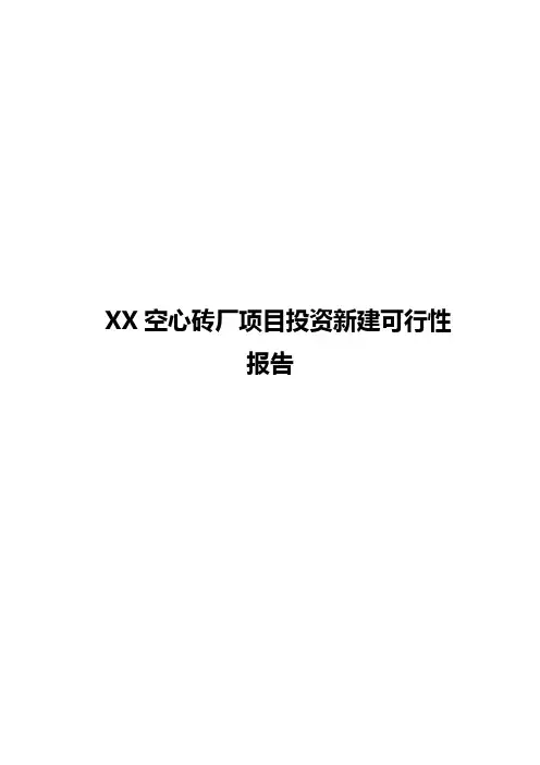 XX空心砖厂项目投资新建可行性报告