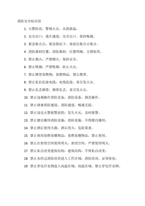 消防安全标识语