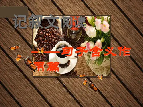 记叙文句子含义作用专题