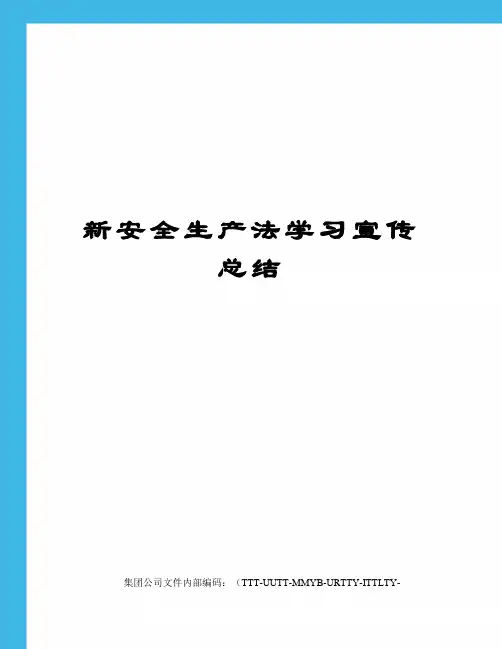 新安全生产法学习宣传总结