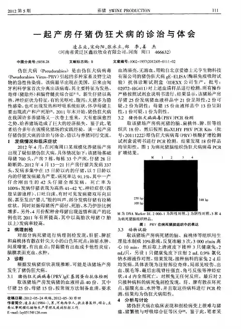 一起产房仔猪伪狂犬病的诊治与体会