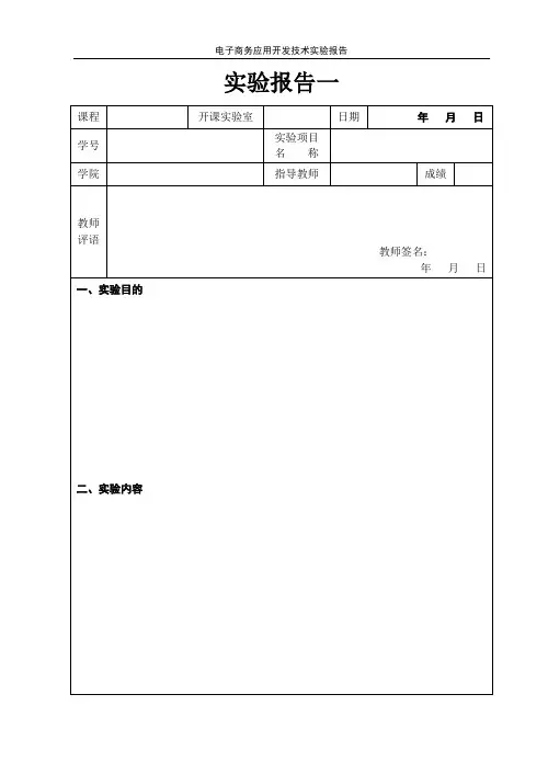 空白实验报告