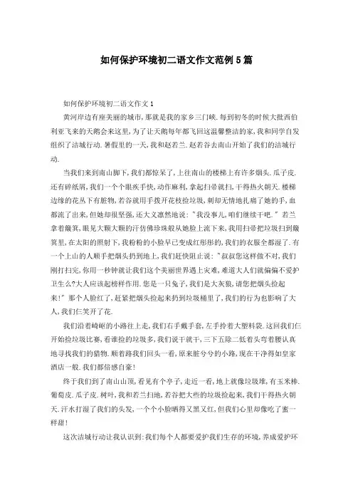 如何保护环境初二语文作文范例5篇