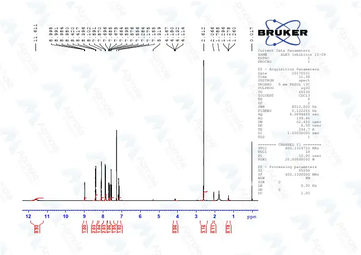 ALK5 Inhibitor II最新NMR图谱检测报告-Abomle奥默生物