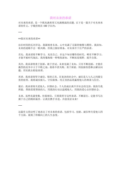 我对未来的承诺