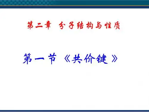 选修3第二章第一节共价键