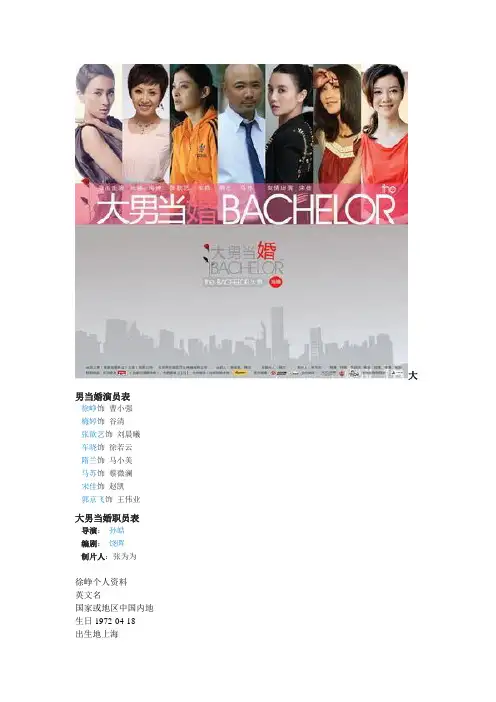 电视剧大男当婚演员