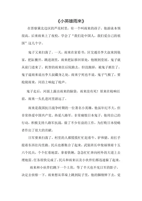小英雄雨来
