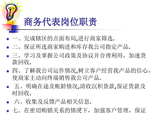 商务代表岗位职责培训课件
