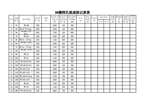 人工挖孔桩记录表
