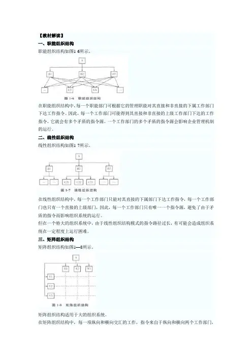 项目管理基本组织结构模式的特点及应用