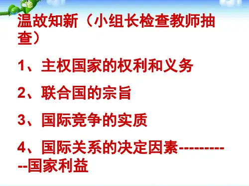 高中政治必修二《我国外交政策的目标和宗旨》课件