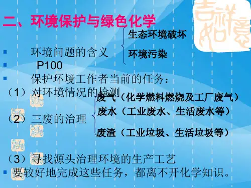 环境保护与绿色化学PPT课件 人教课标版优质课件