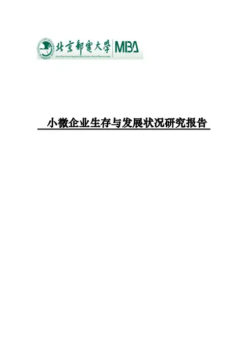 小微企业生存与发展状况分析研究报告