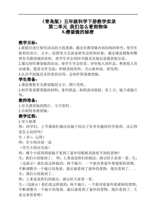 《潜望镜的秘密》教学实录