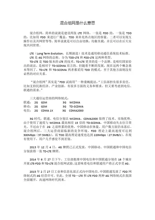 混合组网是什么意思